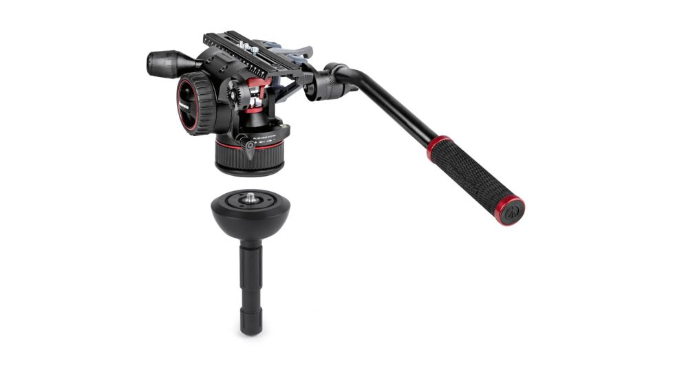 Manfrotto Nitrotech N12 Video Head w/ Twin leg Tripod Middle Spreader, Black, MVKN12TWINMUS