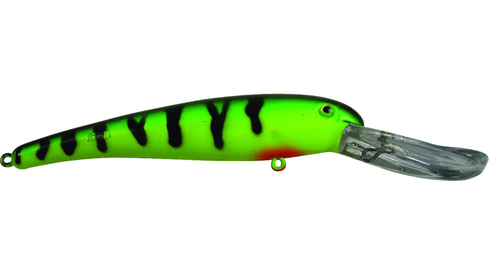 Manns Smooth Body Stretch 25+, Floating/Diving Trolling Lure 8in, 2oz, Fire Tiger, SDRB608-2