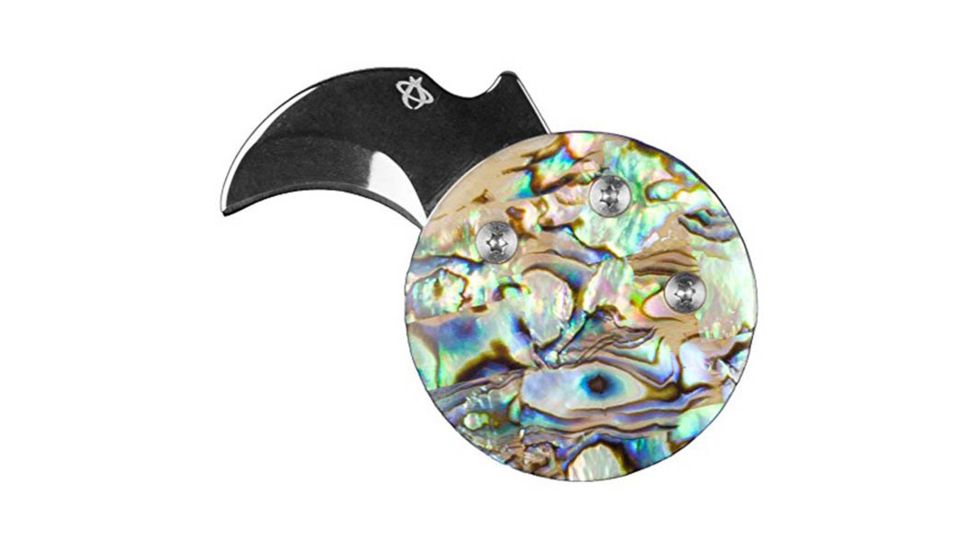 Mantis Heiress Folding Knife,.75in,Abalone Handle,Polished Hawkbill Plain MNMCK-3