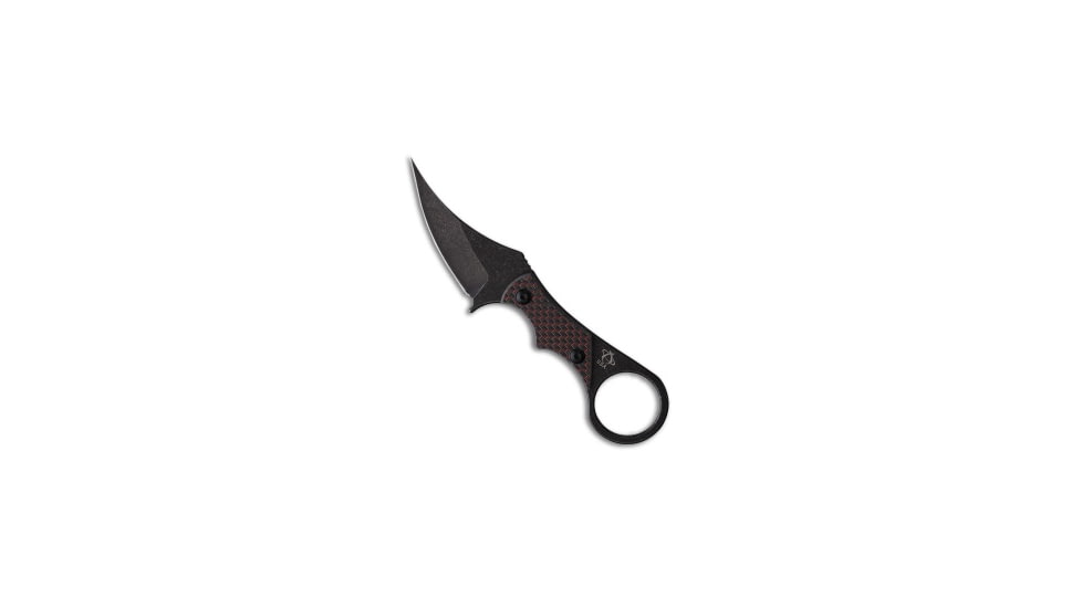 Mantis Mantis Sabot III Fixed Blade Karambit Knife Black/Red Twill CF 2.7&quot; Black SW, Black/Red, Bohler M390, adult, BHQ-193951