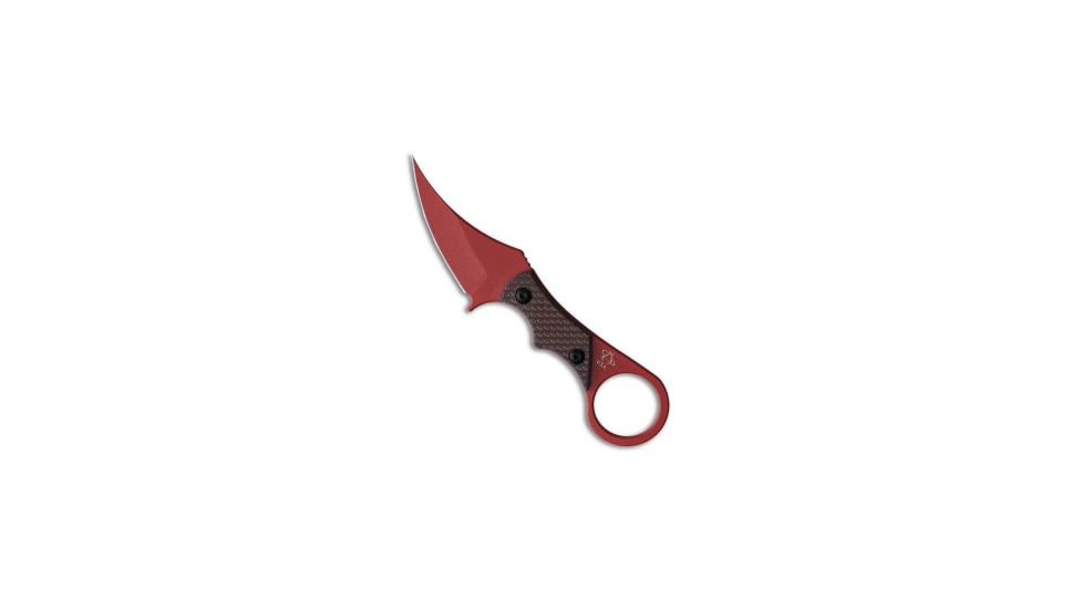 Mantis Mantis Sabot IV Fixed Blade Karambit Knife Black/Red Twill CF 2.7" Red, Black/Red, Bohler M390, adult, BHQ-193952