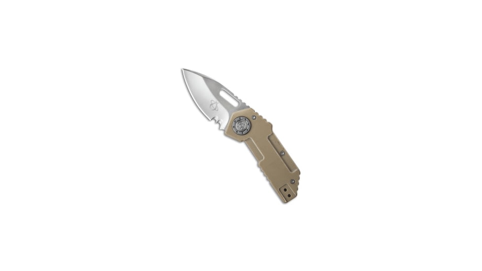Mantis Mantis Wile E Coyote Liner Lock Knife 2.375" Serr MT-9d, Tan, CPM 440V, adult, BHQ-11862