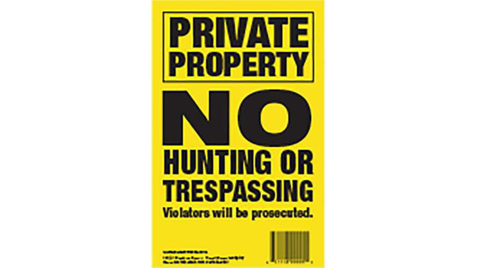 Maple Leaf Press No Trespassing Sign 5.5 x 8 in, Vertical, 50 Pk, Yellow, NTP-2-50