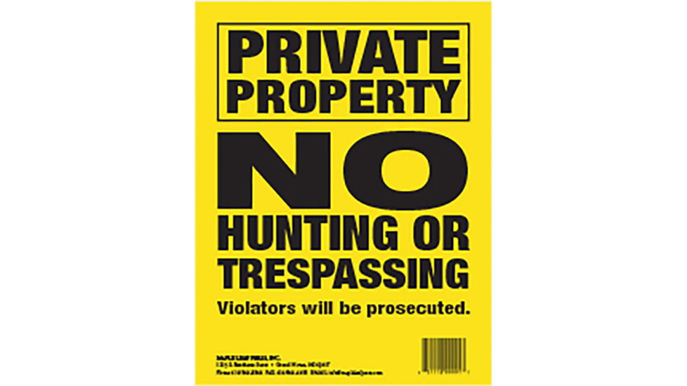 Maple Leaf Press No Trespassing Sign 8.5 x 11 in, Vertical, 25 Pk, Yellow, NTP-3-25