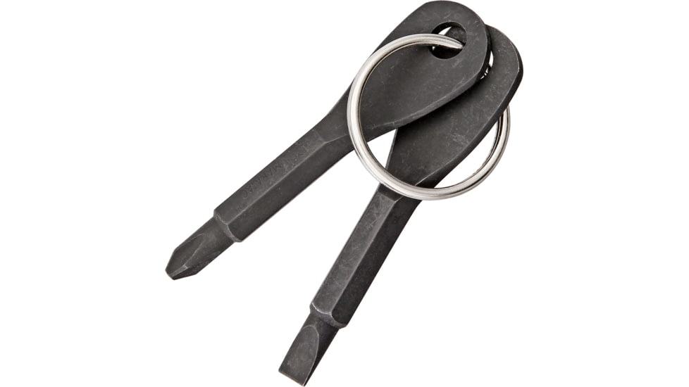 Maratac Screw Keyring Set, Three Piece Set, 2 3/8in Overall Standard Screwdriver, 2 3/8in Overall Phillips Screwdriver, And 1in Diameter Satin Keyring, Made In Usa, E42 SCREW KEY RING SET