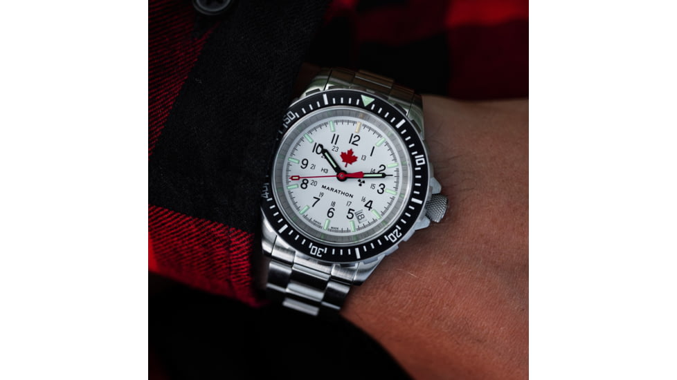 Marathon Arctic Red Maple GSAR Watch, Brace, White, 41mm, WW194006SS-1601
