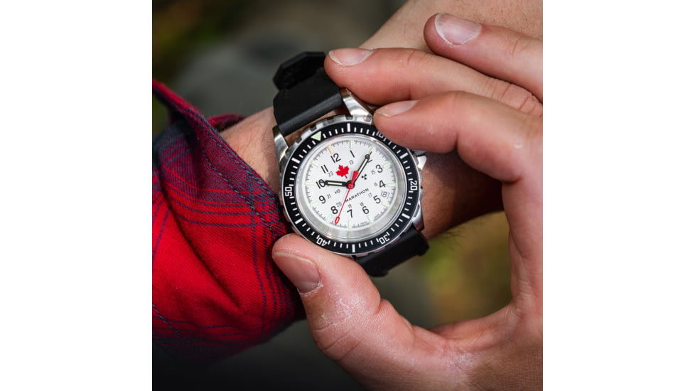 Marathon Arctic Red Maple GSAR Watch, Rubber, White, 41mm, WW194006SS-1630