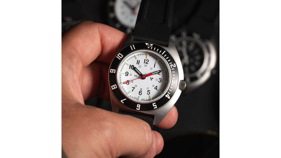 Marathon Arctic Steel Navigator Automatic Unisex Watches, 41mm, Sapphire, 3-Piece Rubber Strap Kit, Black, WW194029SS-0530