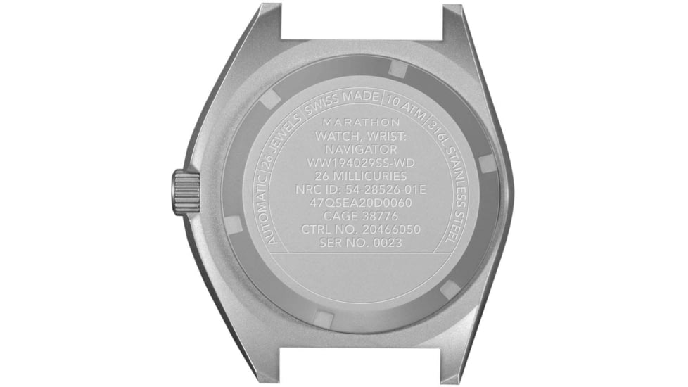 Marathon Arctic Steel Navigator Automatic Unisex Watches, 41mm, Sapphire, Ballistic Nylon Strap, Black, WW194029SS-0501