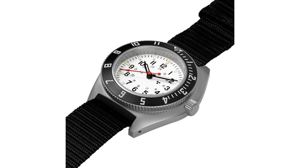 Marathon Arctic Steel Navigator Ssnav On Ballistic Nylon, 11in, White, 41mm, WW104001SS-0501