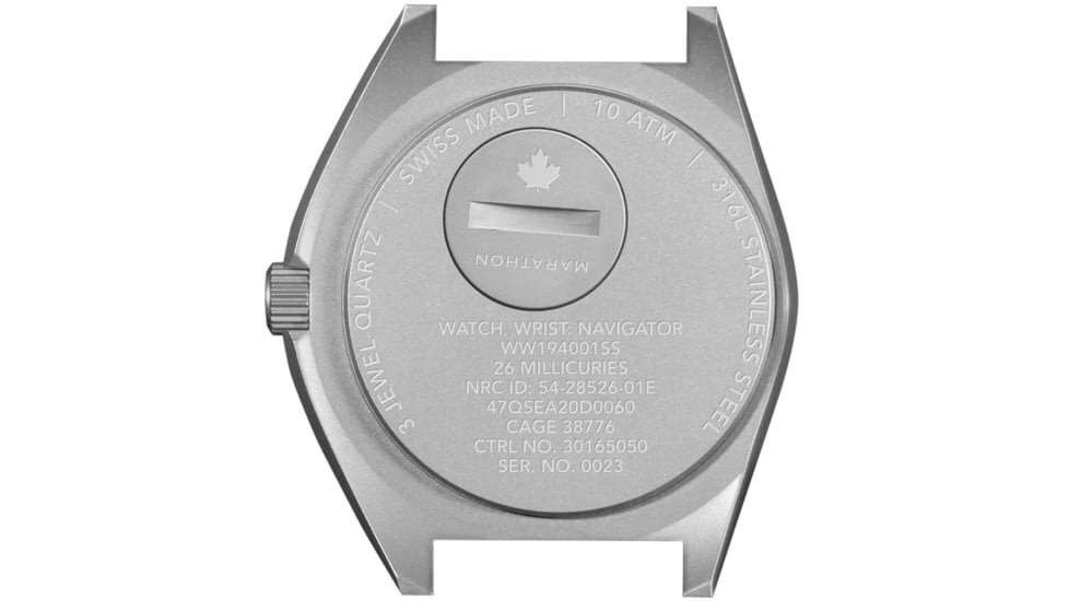 Marathon Arctic Steel Navigator Ssnav On Ballistic Nylon, 11in, White, 41mm, WW104001SS-0501