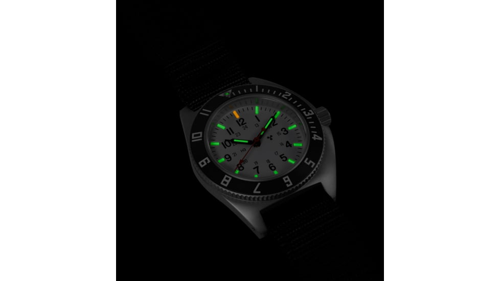 Marathon Arctic Steel Navigator Ssnav On Ballistic Nylon, 11in, White, 41mm, WW104001SS-0501