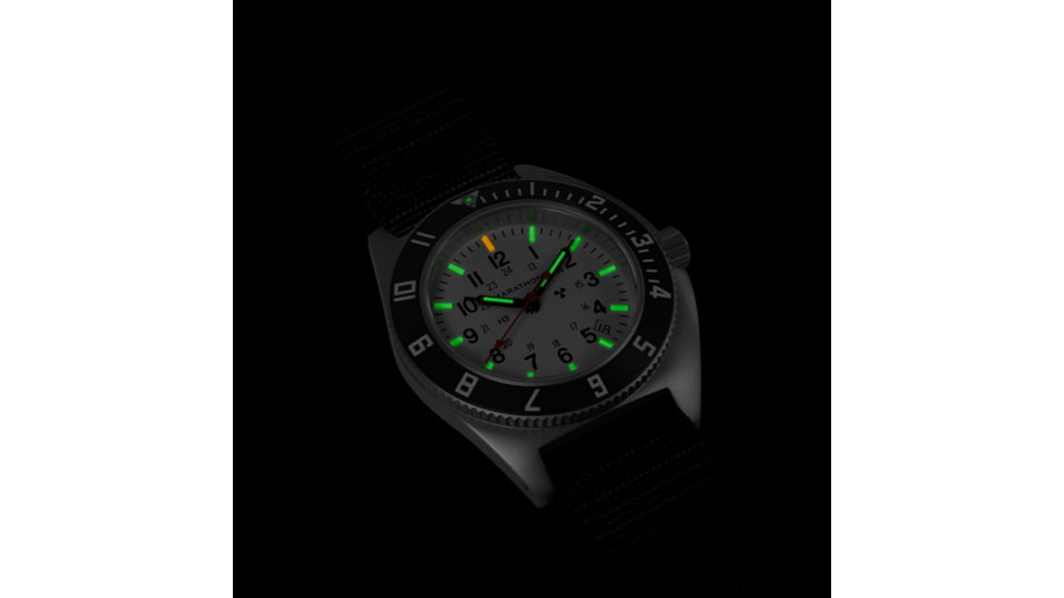 Marathon Arctic Steel Navigator W/ Date On Ballistic Nylon Watch, 11in, White, 41mm, WW194013SS-0501