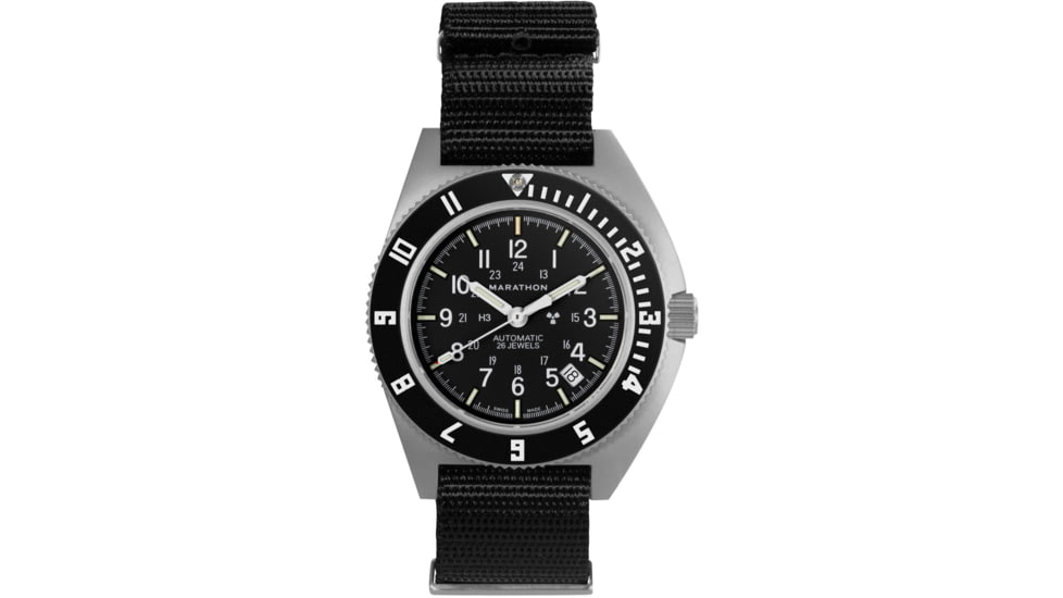 Marathon Steel Navigator w/ Date Automatic Unisex Watches, 41mm, Sapphire, Nylon Defstan Strap, Black, WW194030SS-0103