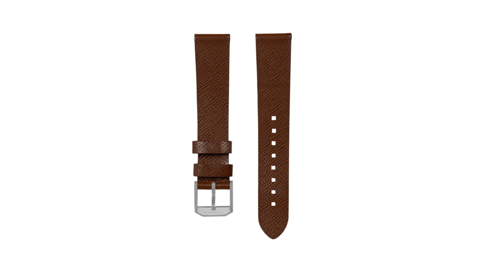 Marathon Cross Hatch 2-Piece Strap, Italian Leather, Parkerized Buckle, 20mm, Cognac, Extra Long, WS-LT-CGPS-20-XL