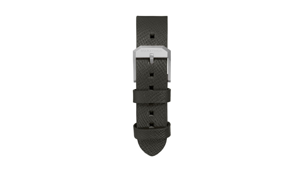 Marathon Cross Hatch 2-Piece Strap, Italian Leather, Parkerized Buckle, 20mm, Moss Green, Extra Long, WS-LT-MGPS-20-XL