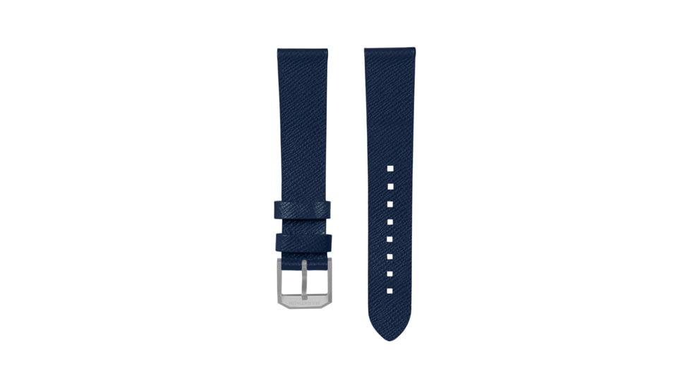 Marathon Cross Hatch 2-Piece Strap, Italian Leather, Parkerized Buckle, 20mm, Royal Blue, Extra Long, WS-LT-RBPS-20-XL