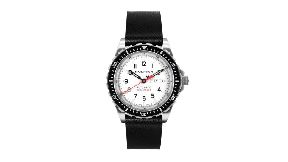 Marathon Cross Hatch 2-Piece Strap, Leather, Steel Buckle, 22mm, Black, Extra Long, WS-LT-BKSS-22-XL