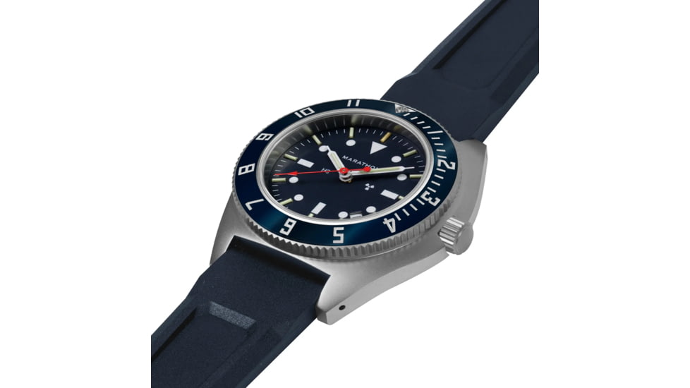 Marathon Navigator Unisex Pilot's Quartz w/ Date Blue Yonder SSNAV-D Watch, 41mm, Bi-Directional, Blue, FKM Rubber, WW194013SS-1301