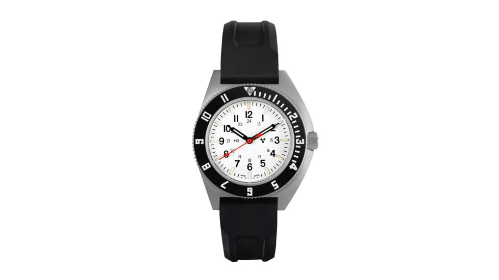 Marathon Rctic Steel Navigator Ssnav On Black 3-Piece Rubber Strap Kit, White, 41mm, WW194001SS-0530