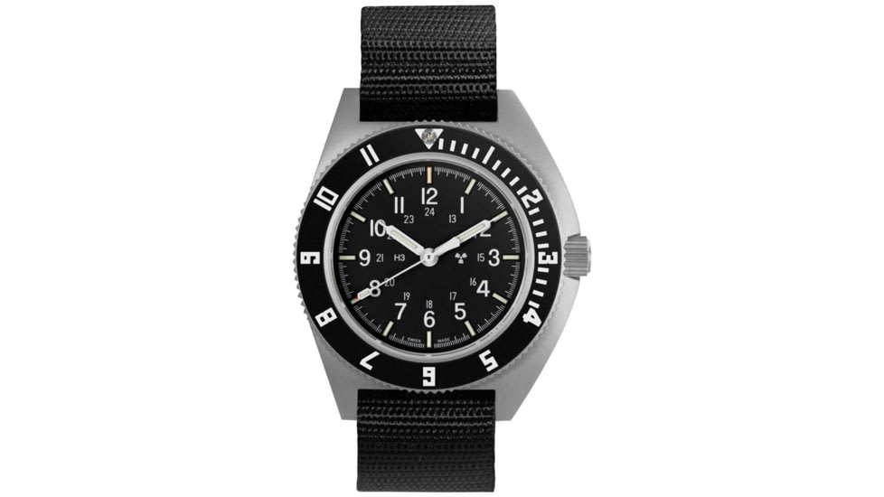 Marathon Sterile Steel Navigator Automatic Unisex Watches, 41 mm, Sapphire, Ballistic Nylon Strap, Black, WW194029SS-0801