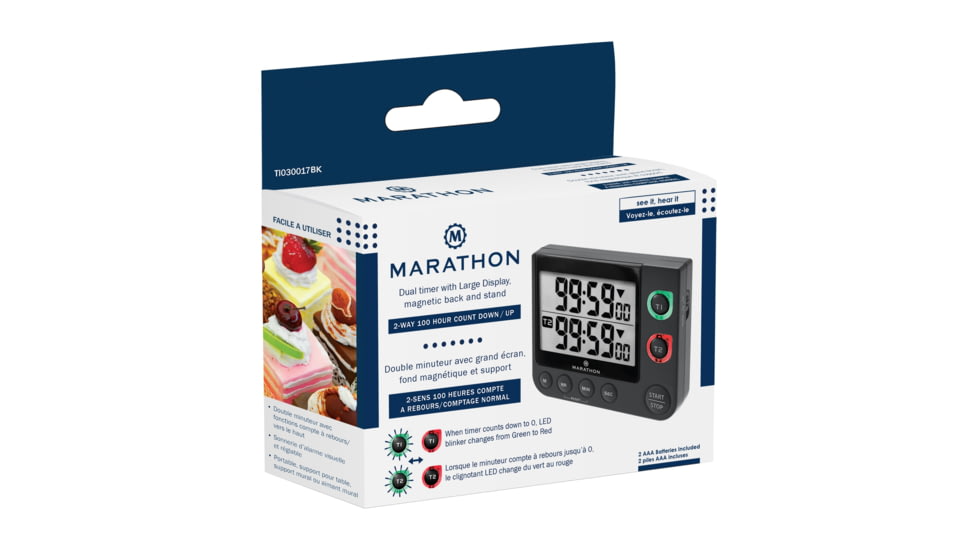 Marathon 100 Hour Dual Timer, Black, TI030017-BK