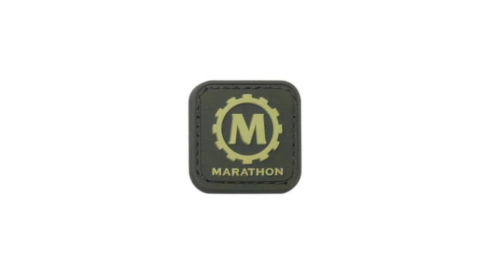Marathon 1x1in Morale Patch w/Glow in the Dark Rubber Logo,Sage Green, AD030008SG