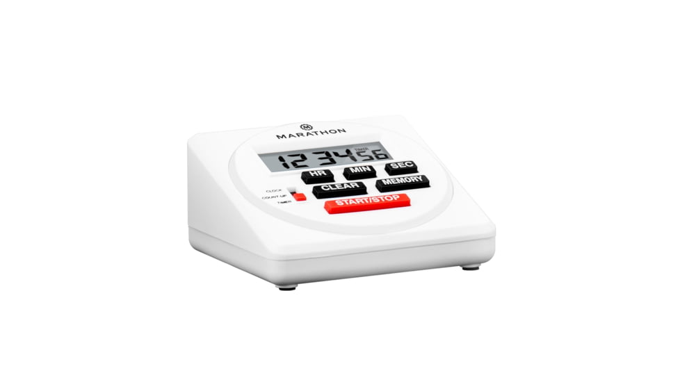 Marathon 24 Hour Timer w/Countdown and Count-Up, White, TI080001-WH