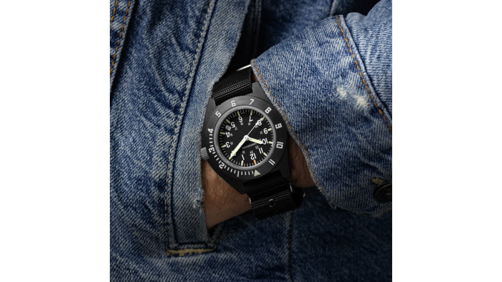 Marathon 41 mm Maraglo Navigator Watch w/Date, Ballistic Nylon, Black, WW194013BK-2101