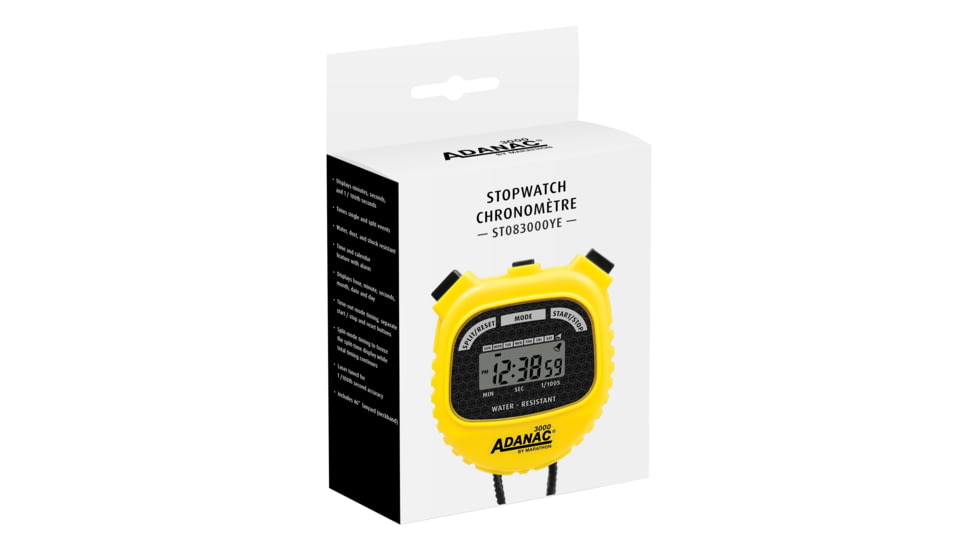 Marathon Adanac 3000 Digital Stopwatch Timer, Yellow, ST083000-YE