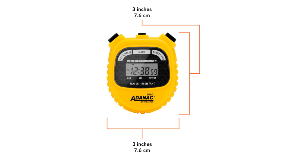 Marathon Adanac 3000 Digital Stopwatch Timer, Yellow, ST083000-YE