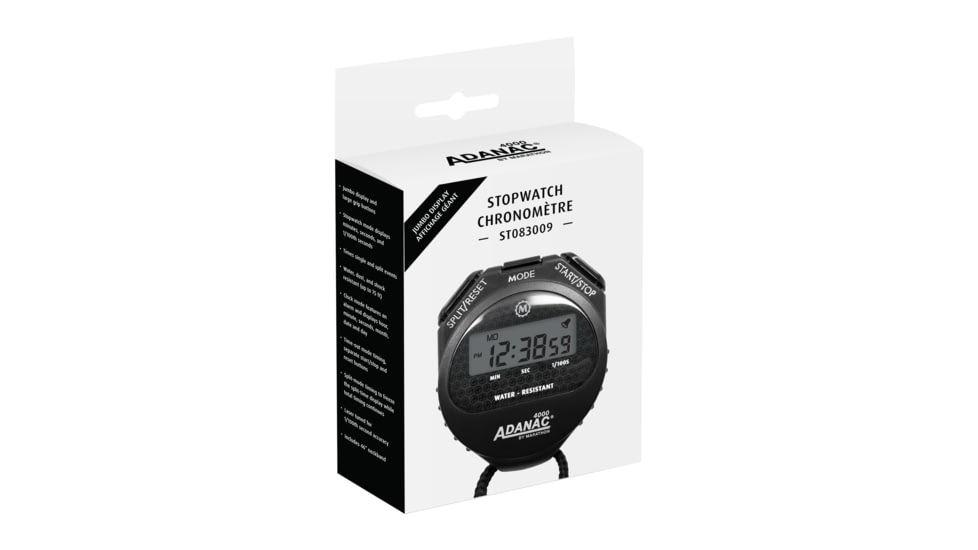 Marathon Adanac 4000 Digital Stopwatch Timer, Black, ST083009-BK