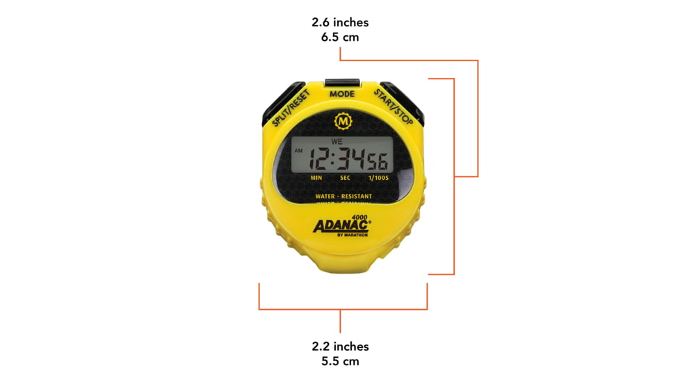 Marathon Adanac 4000 Digital Stopwatch Timer, Yellow, ST083009-YE