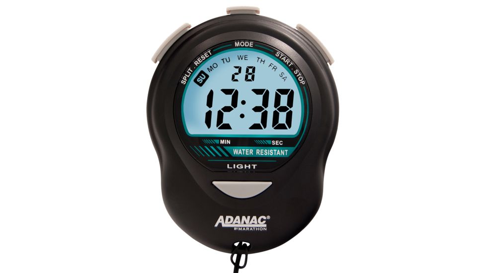 Marathon Adanac Digital Glow Stopwatch Timer, Black, ST083013-BK