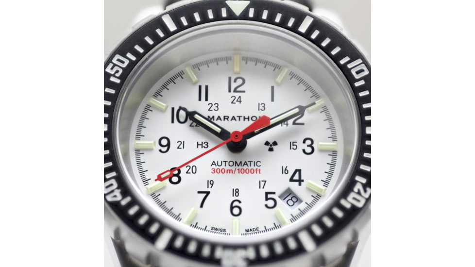 Marathon Arctic Edition Large Divers Automatic Watches, NGM, Canadian Logo Bracelet, White Dial, 41mm Diameter / 14mm Thickness, WW194006-00-01-3-001-0003
