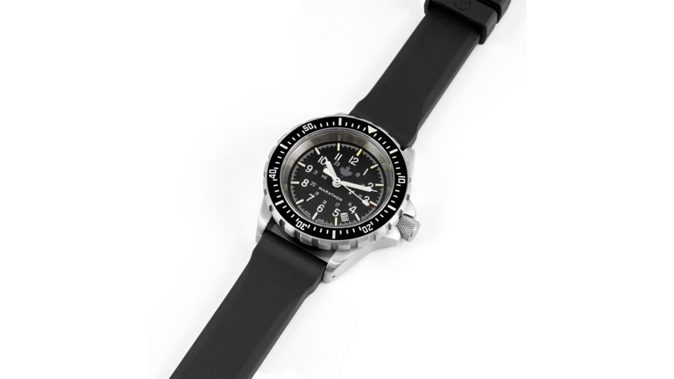 Marathon Canadian Grey Maple Leaf Divers Automatic Wristwatch, Stainless Steel, NSN 6645-21-558-0133, WW194006SS-0301