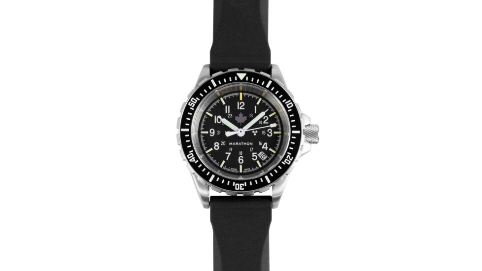 Marathon Canadian Grey Maple Leaf Divers Automatic Wristwatch, Stainless Steel, NSN 6645-21-558-0133, WW194006SS-0301