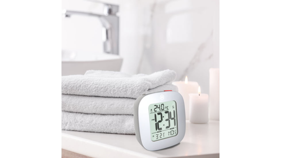 Marathon Compact Alarm Clock w/Temperature and Date, Graphite Gray, CL030058-GG-00-NA