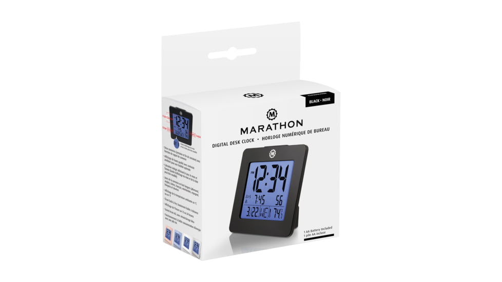 Marathon Digital Desktop Clock, Black, CL030050-BK-00-NA