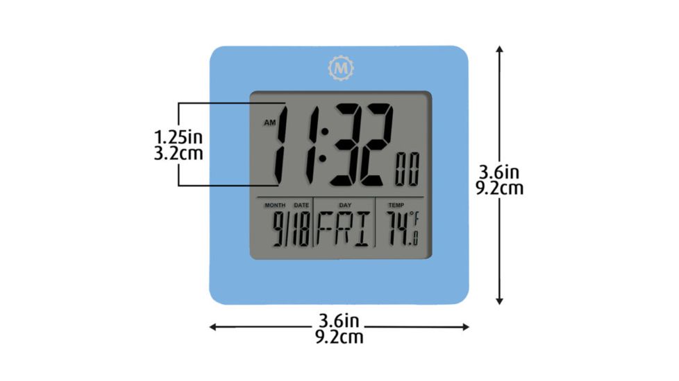 Marathon Digital Desktop Clock, Blue, CL030050-BL-00-NA