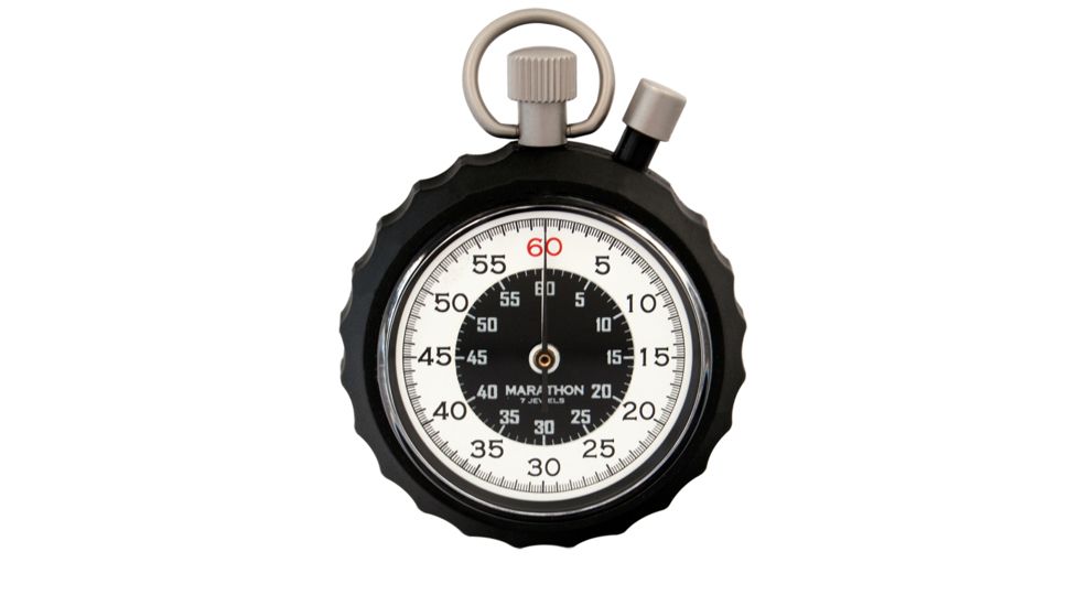 Marathon Instantaneous Return Time-Out Single Action Mechanical Stopwatch, Black ST194003