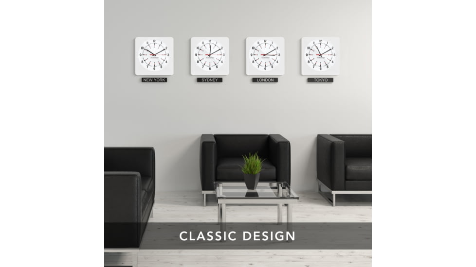 Marathon Jumbo Analog Wall Clock w/Auto-Night Light, White, CL030057-WH-WH-NA