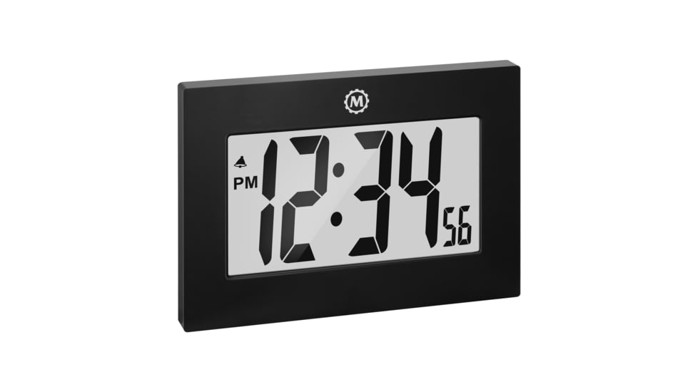 Marathon Large Digital Frame Clock w/3.25 inch Digits, Black, CL030064-BK-00-NA
