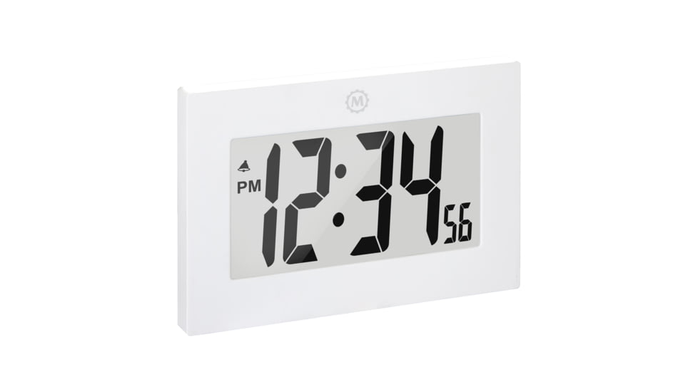 Marathon Large Digital Frame Clock w/3.25 inch Digits, White, CL030064-WH-00-NA