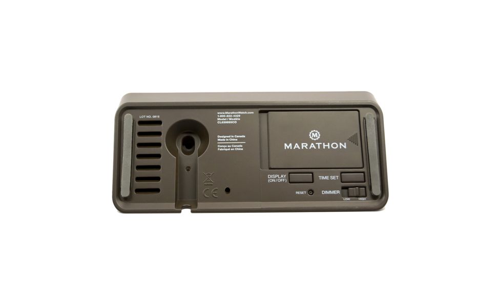 Marathon LED Alarm Clock w/Two USB Ports, Coco Brown CL030055CO