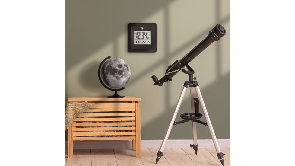 Marathon Moon Phase Digital Wall Clock, Black, CL030049-BK-00-NA
