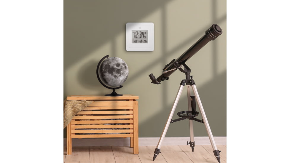 Marathon Moon Phase Digital Wall Clock, White, CL030049-WH-00-NA