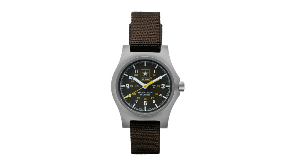 Marathon Official US Army Officers Watch, Black, NSN 6645-01-694-4636, WW194003SS-1101