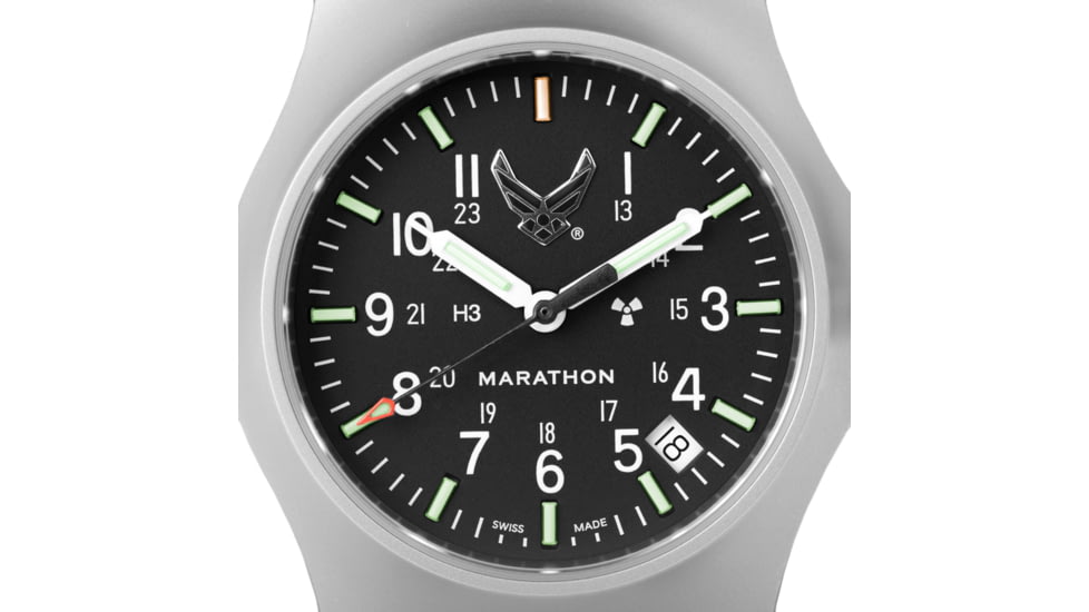 Marathon USAF Officers Watch w/ Date, Black, NSN 645-01-697-8861, WW194015SS-1003