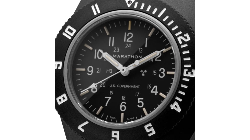 Marathon Pilots Navigator Wristwatch w/Tritium, Black, WW194001BK-0001